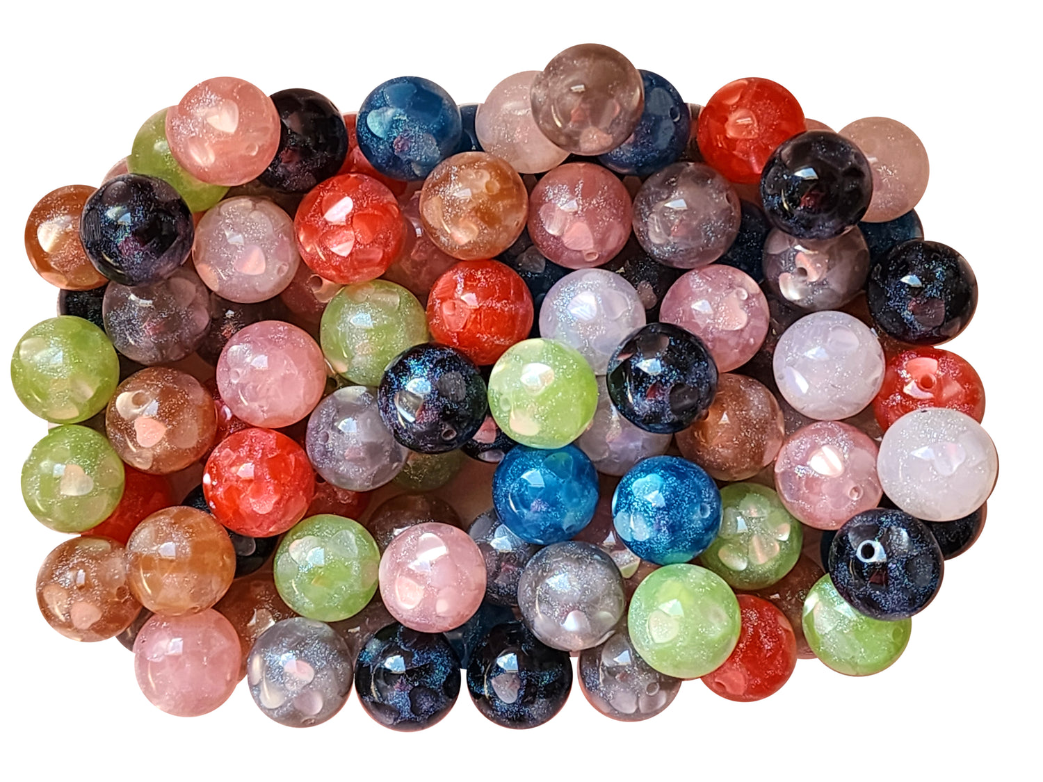 rainbow hearts a glow 20mm wholesale bubblegum beads