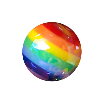 rainbow striped AB 20mm printed bubblegum beads