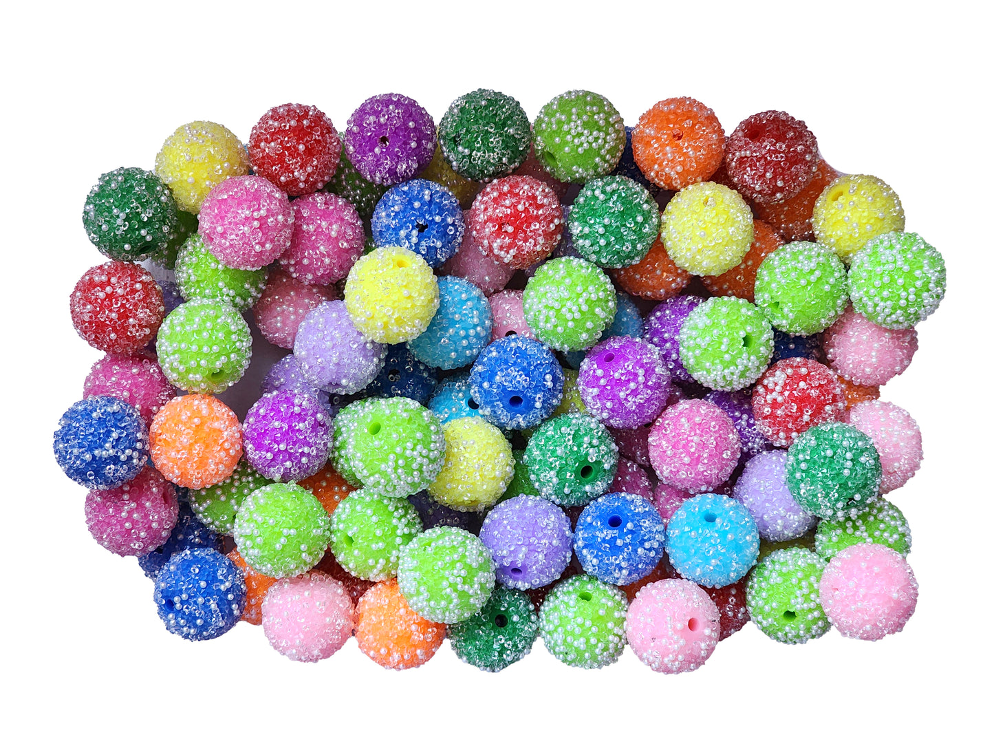rainbow fizzy sugar 20mm bubblegum beads