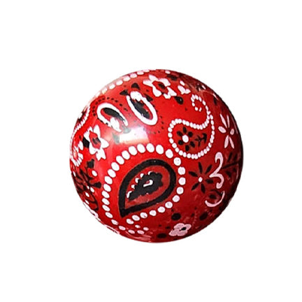 red bandana 20mm printed bubblegum beads