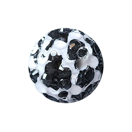 rhinestone cow print 20mm printed bubblegum beads