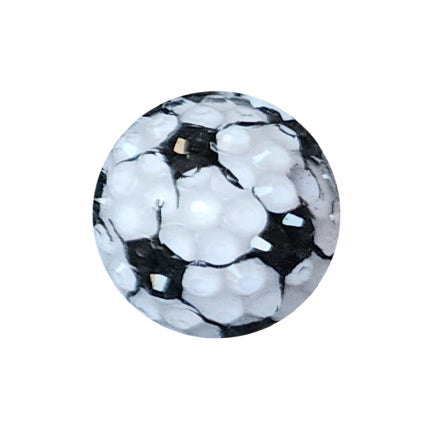 rhinestone soccer ball 20mm printed bubblegum beads