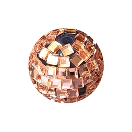 rose gold shiny disco balls 20mm bubblegum beads