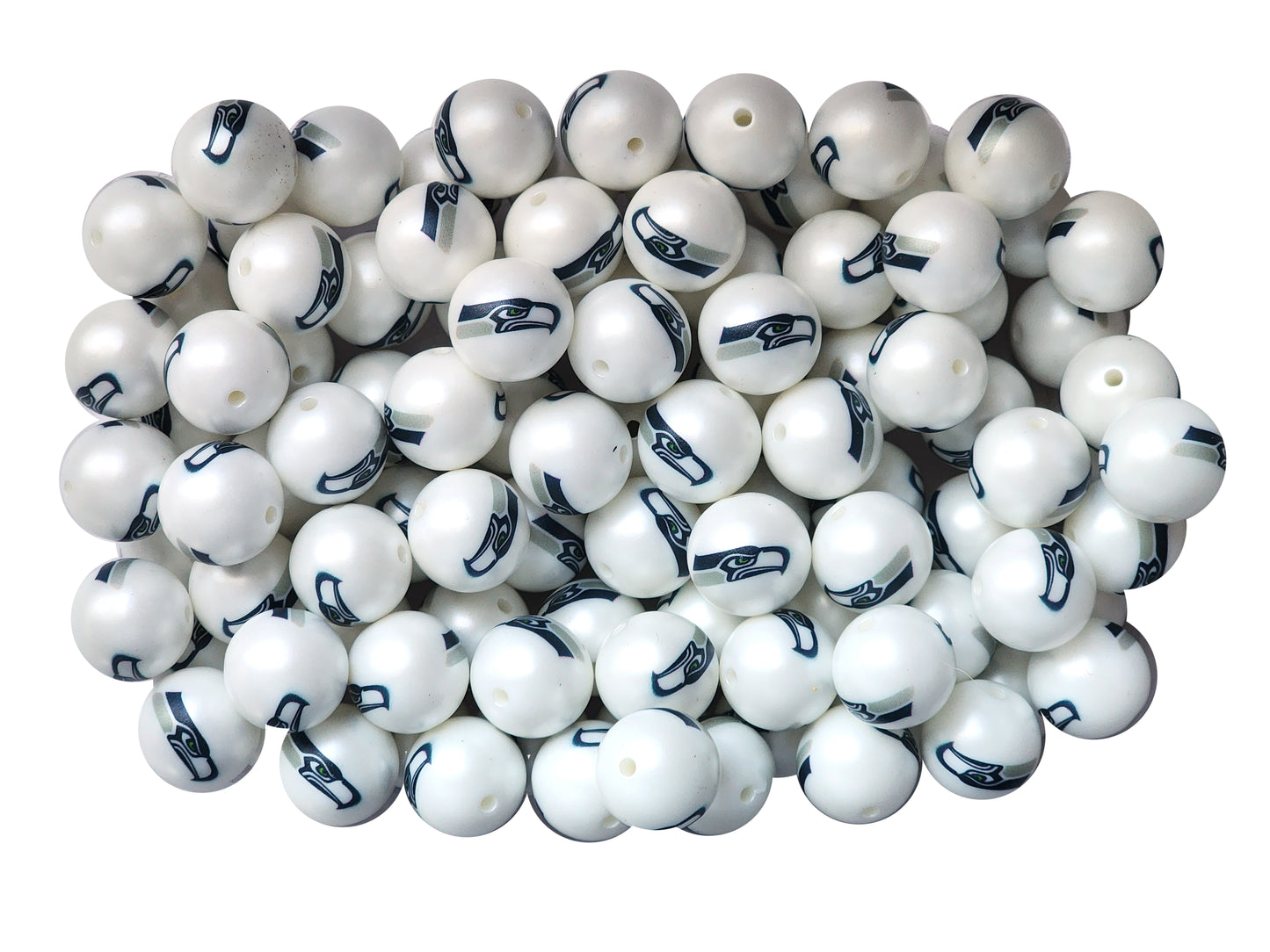 seattle seahawks 20mm nfl team logo custom printed bubblegum beads