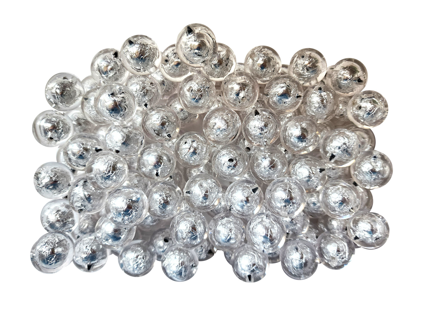 silver foil 20mm bubblegum beads