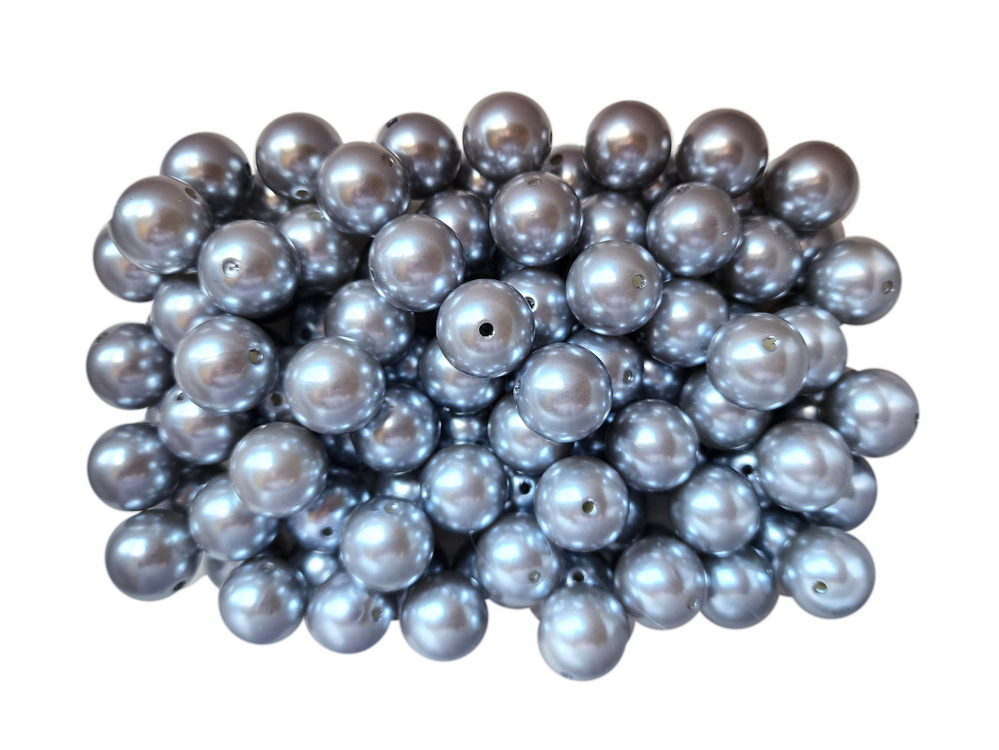 silver pearl 20mm bubblegum beads