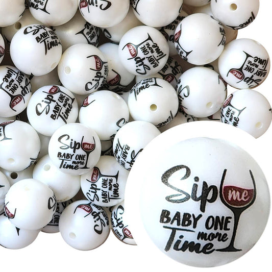 sip me baby one more time 20mm printed bubblegum beads