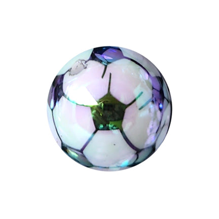 soccer ball AB 20mm printed bubblegum beads