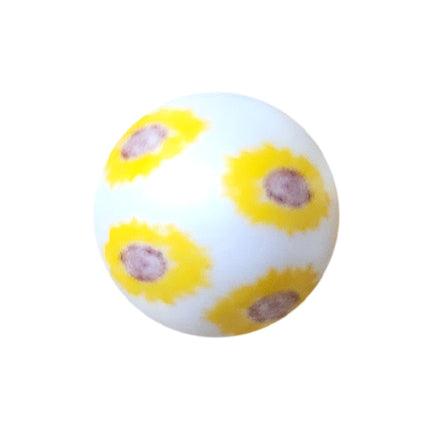 sunflower print 20mm printed bubblegum beads