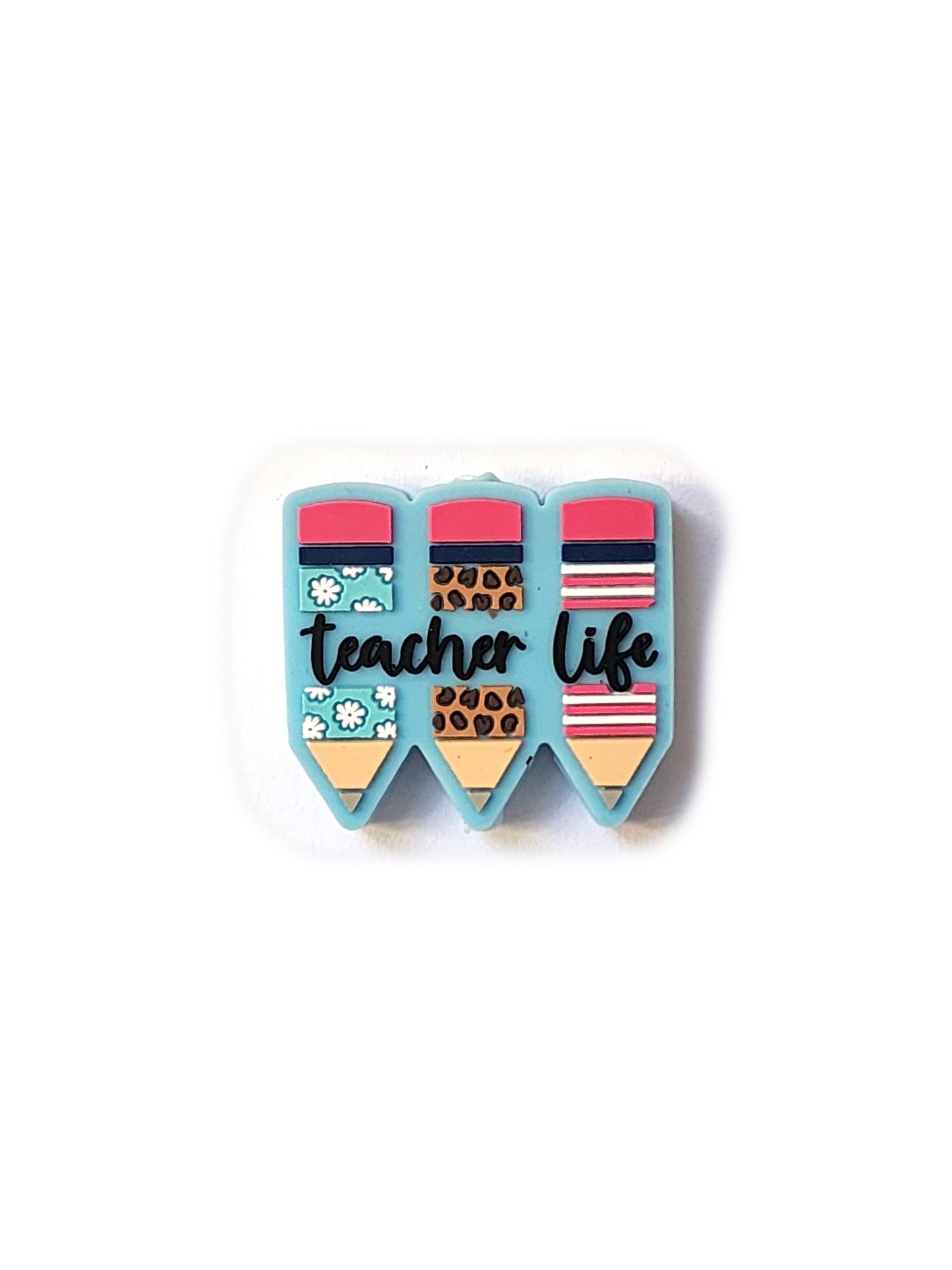 teacher life pencils silicone focal beads