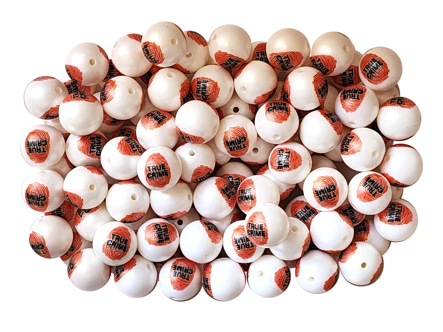 true crime thumbprint 20mm printed bubblegum beads