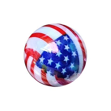 usa flag AB 20mm printed bubblegum beads