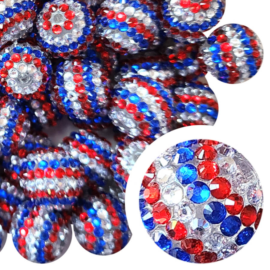usa rhinestone 20mm bubblegum beads