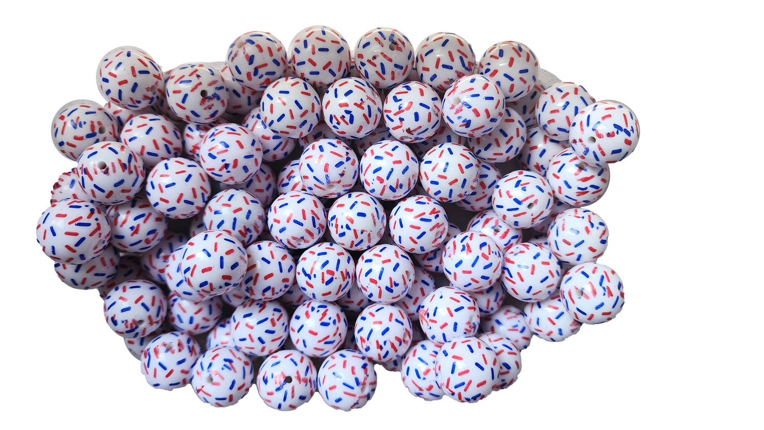 USA sprinkles 20mm printed wholesale bubblegum beads