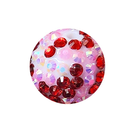valentine rhinestone 20mm wholesale bubblegum beads