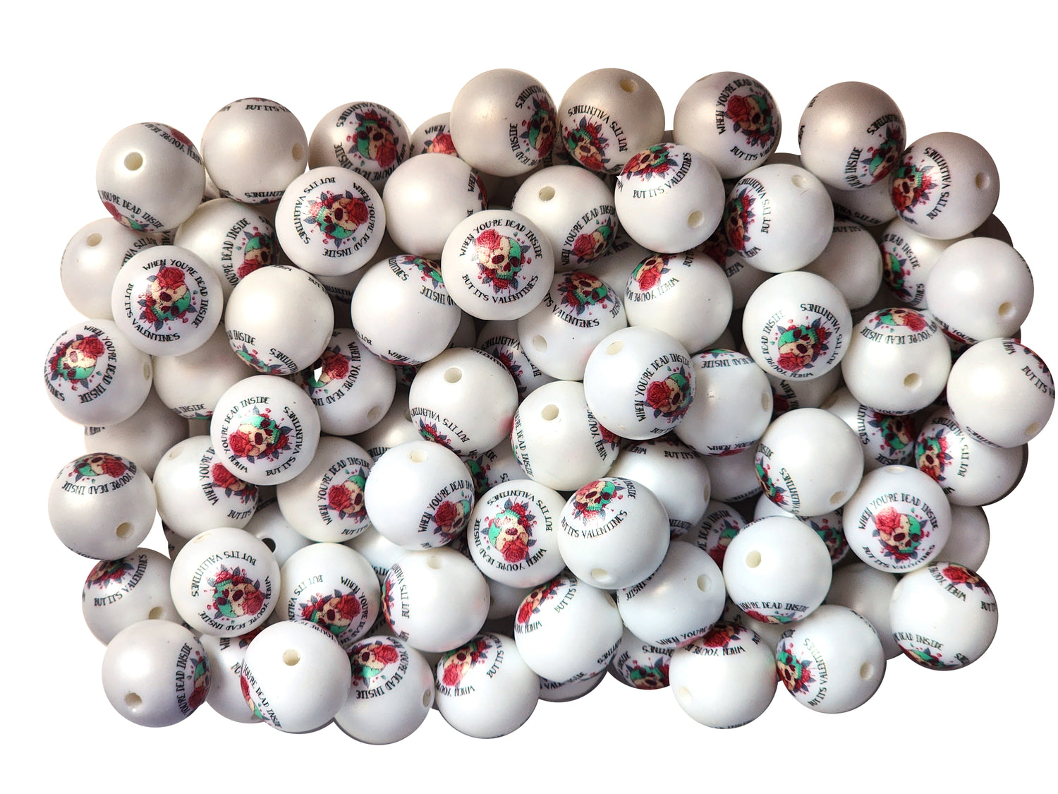 when you're dead inside 20mm printed bubblegum beads