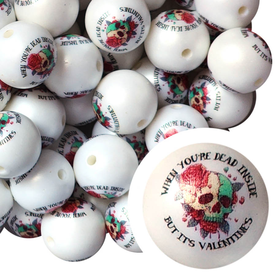 when you're dead inside 20mm printed bubblegum beads