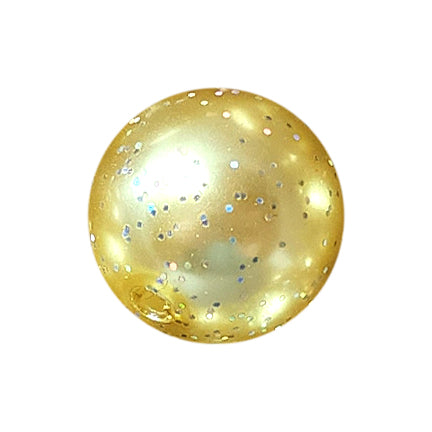 yellow pearl glitter 20mm bubblegum beads