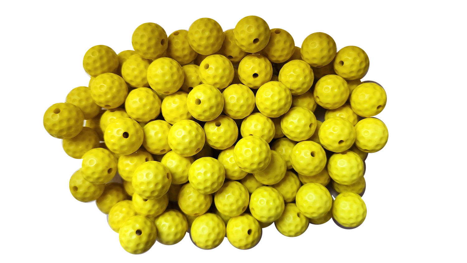yellow pickleball 20mm printed bubblegum beads
