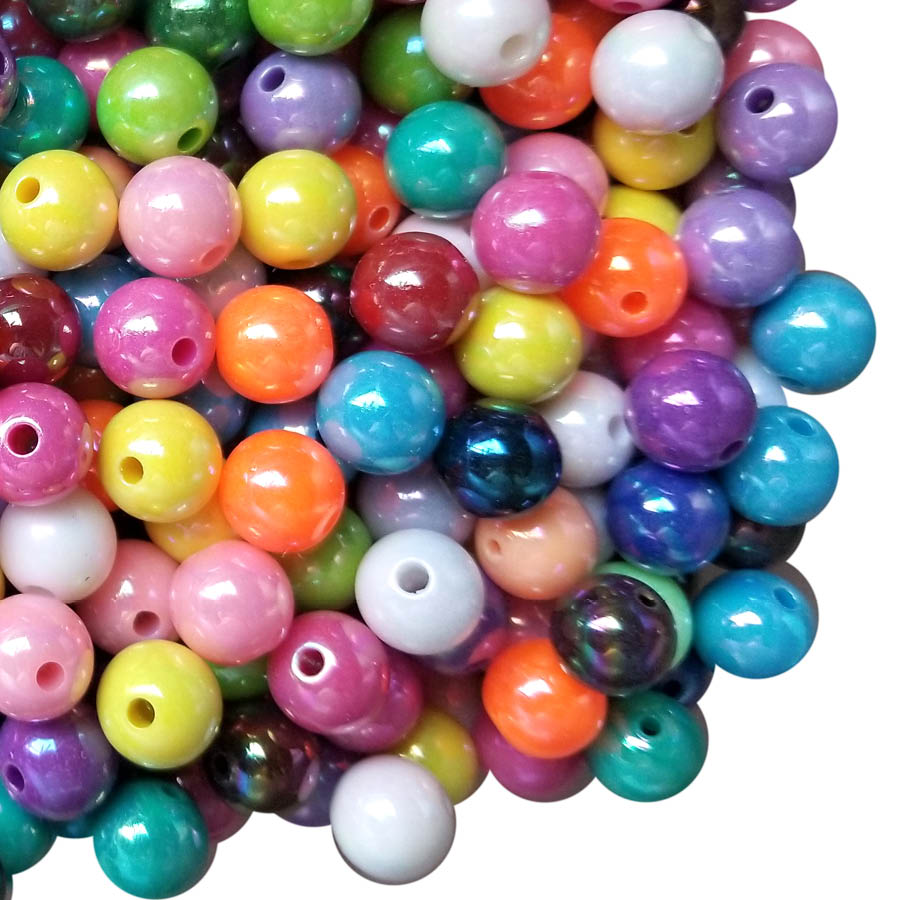 12mm rainbow ab 12mm bubblegum beads