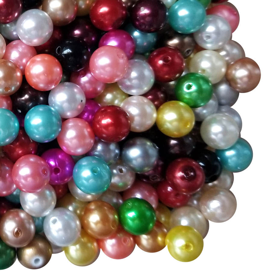 12mm rainbow pearl 12mm bubblegum beads