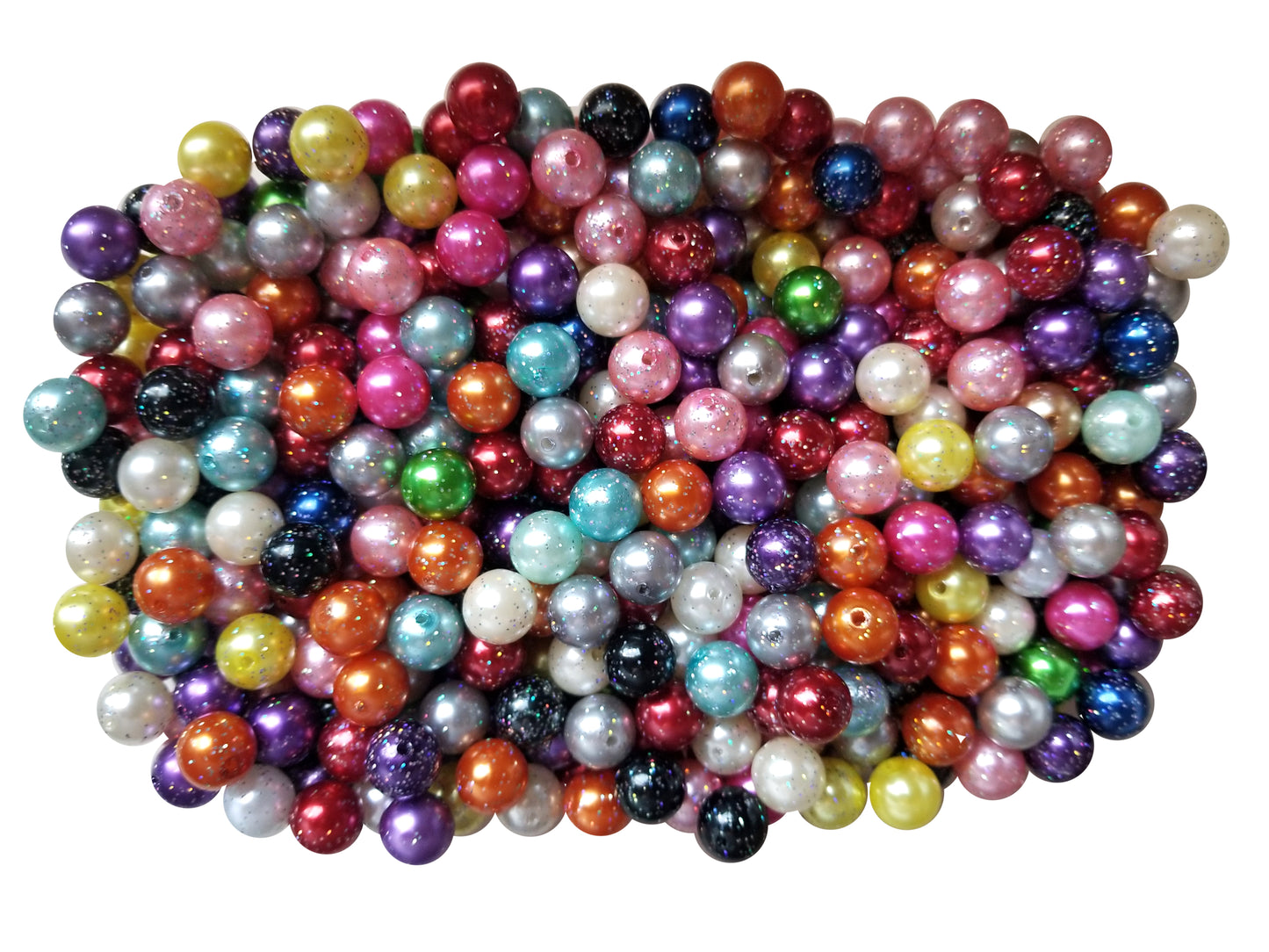 12mm rainbow pearl glitter 12mm bubblegum beads
