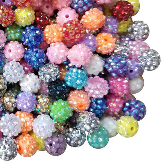 12mm rainbow rhinestone 12mm bubblegum beads