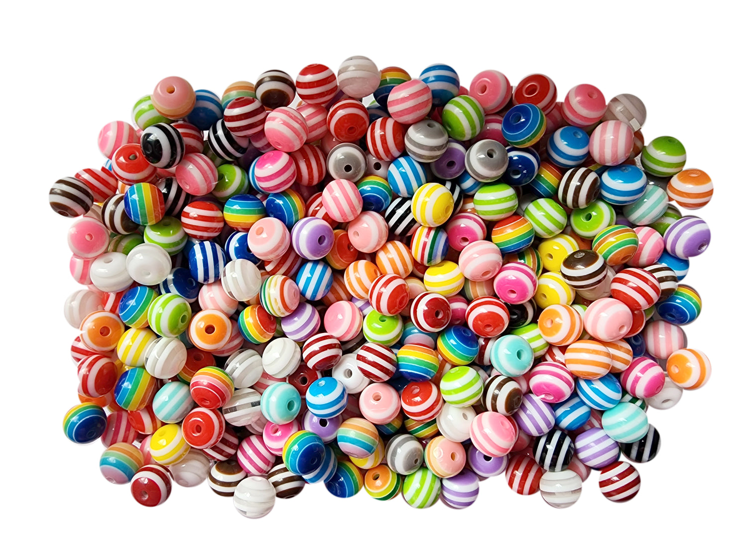 12mm rainbow striped 12mm bubblegum beads