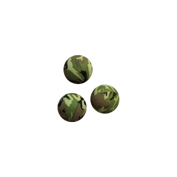 15mm camo print round silicone beads