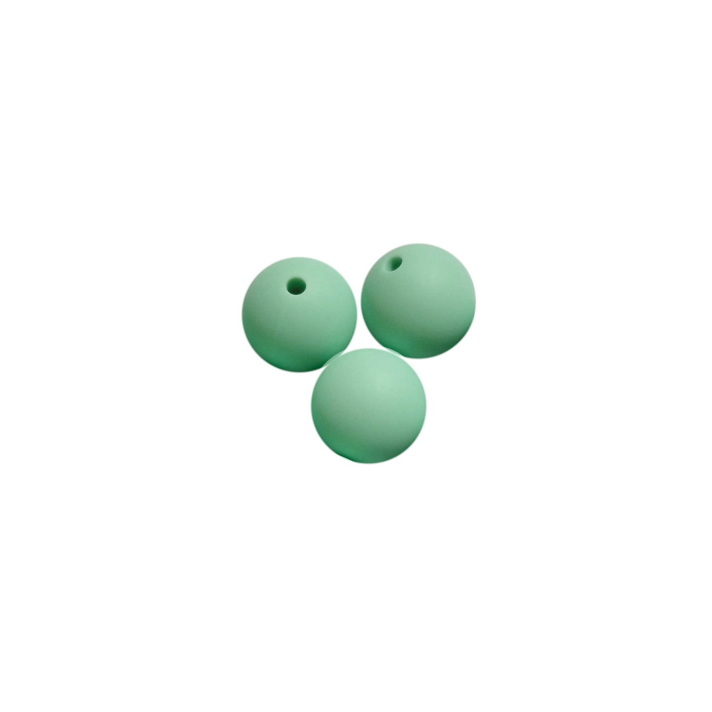 15mm mint green round silicone beads