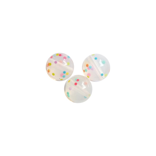 15mm confetti print round silicone beads