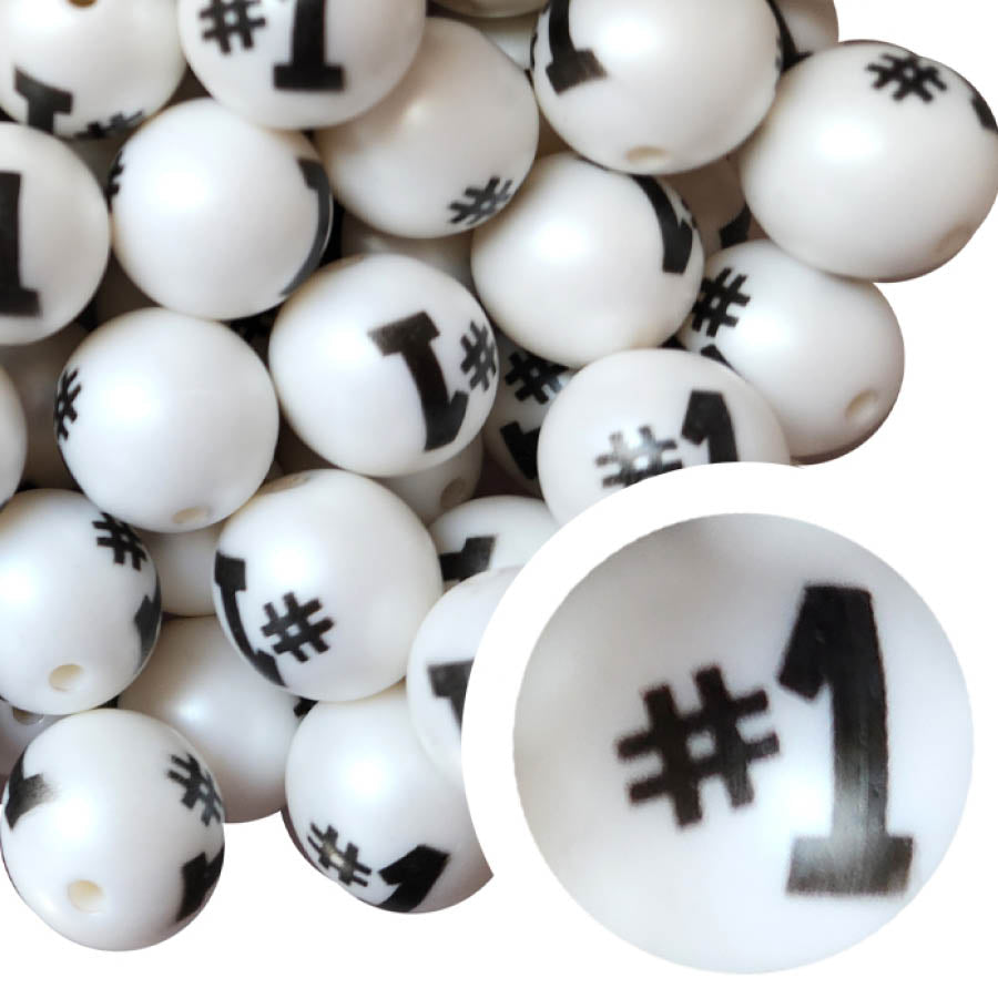 #1 20mm printed bubblegum beads