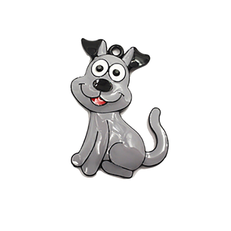 35mm x 45mm grey dog enamel pendant