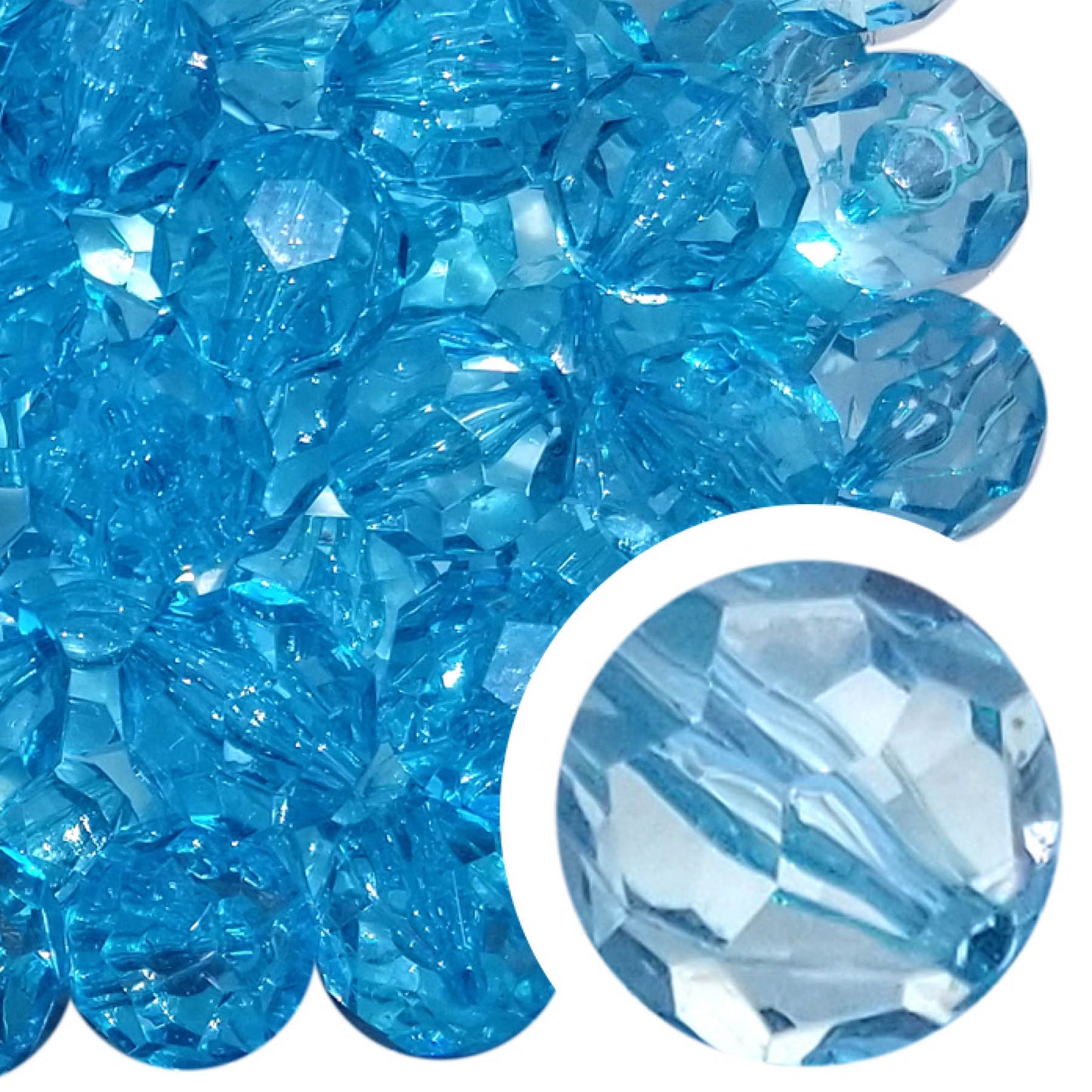 aqua faceted 20mm bubblegum beads