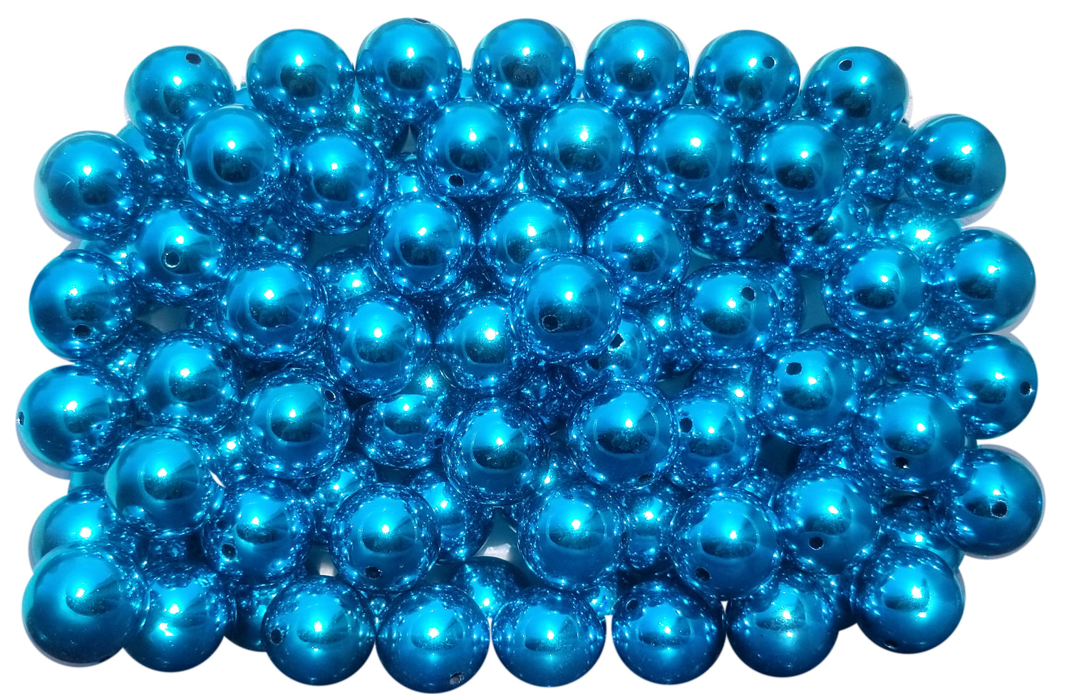 aqua metallic 20mm bubblegum beads