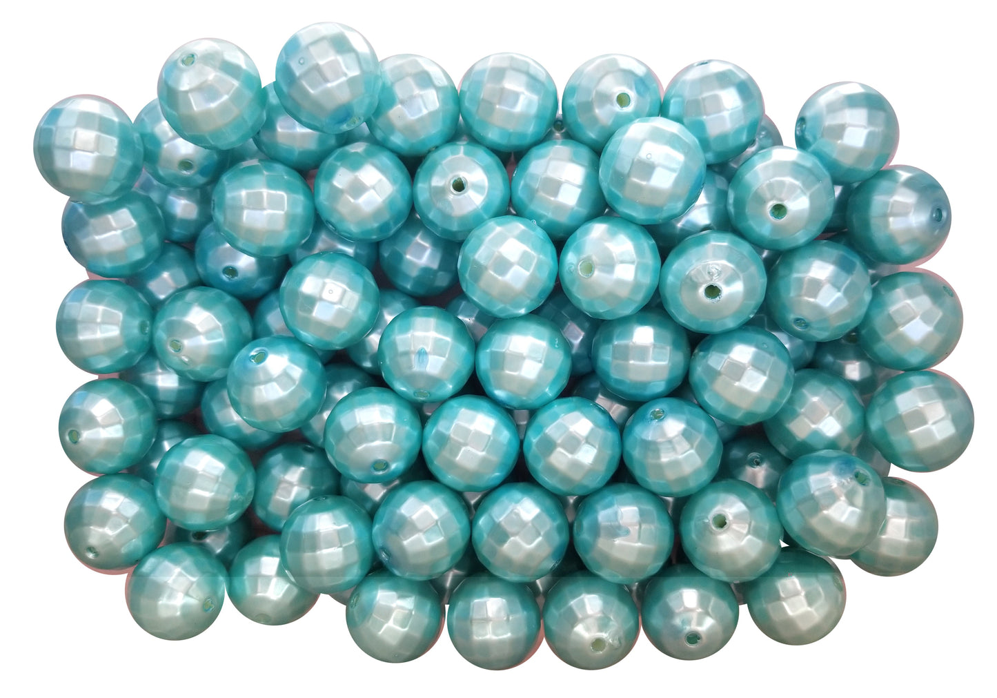 aqua pearl disco 20mm bubblegum beads