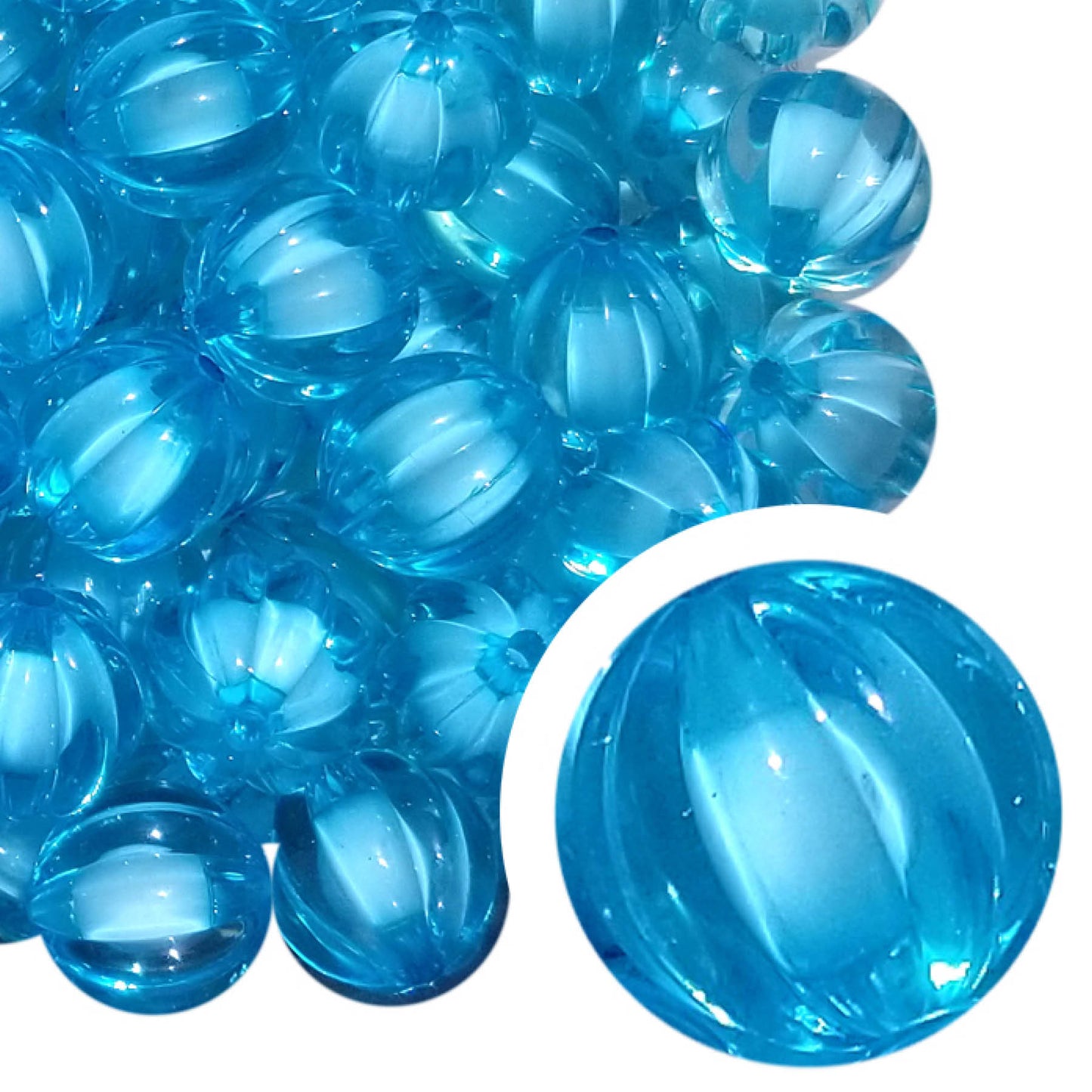 aqua pumpkin 20mm bubblegum beads