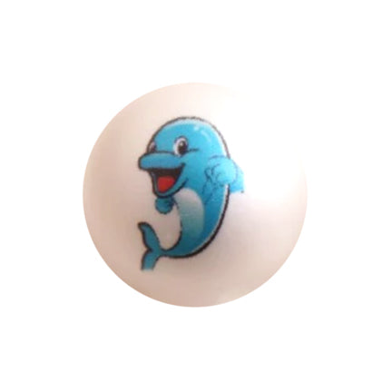 baby dolphin 20mm printed bubblegum beads