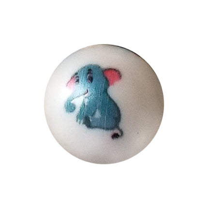 baby elephant 20mm printed bubblegum beads