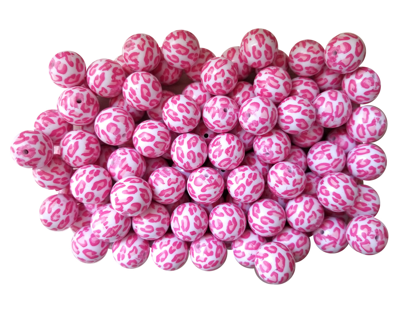 baby girl leopard print 20mm printed bubblegum beads