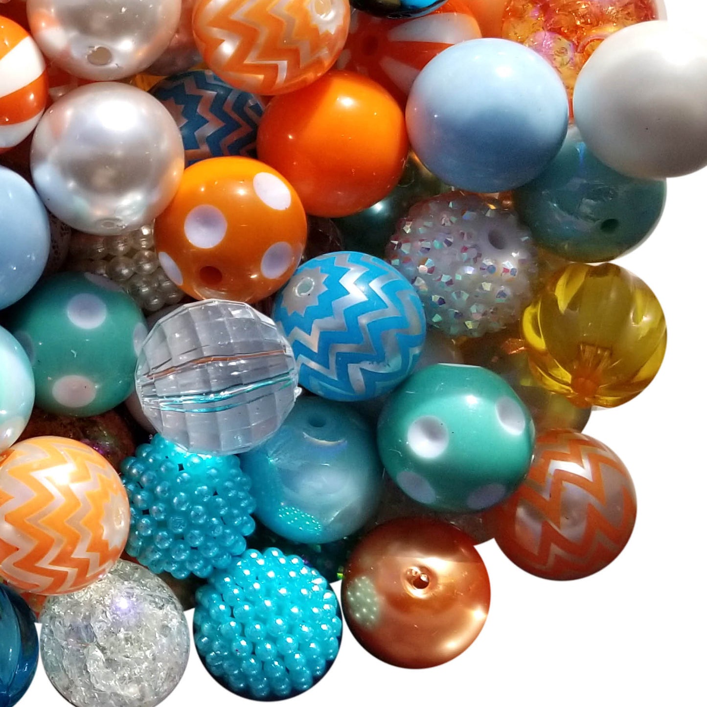 beach sunset mixed 20mm bubblegum beads