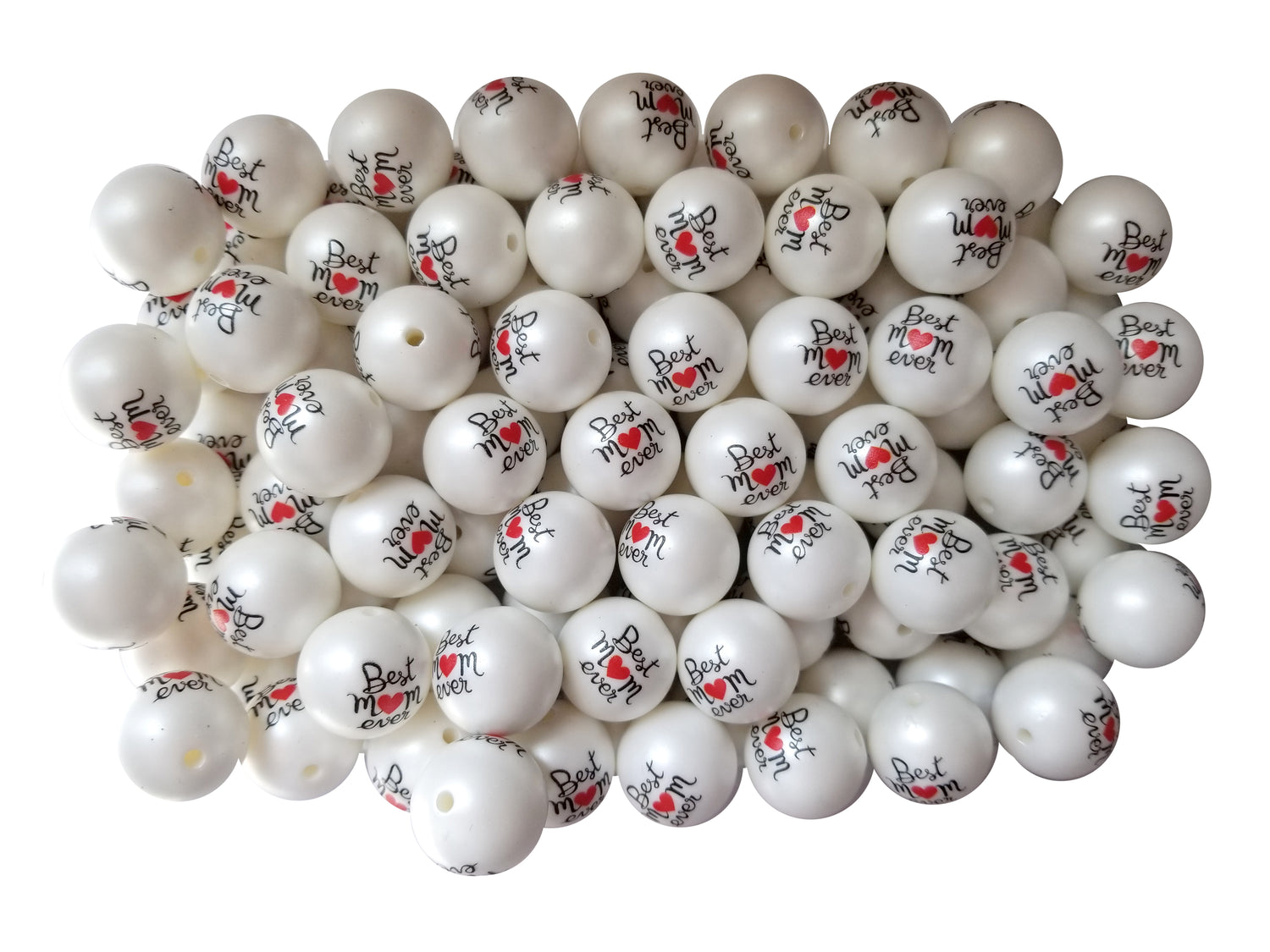 best mom ever 20mm printed bubblegum beads