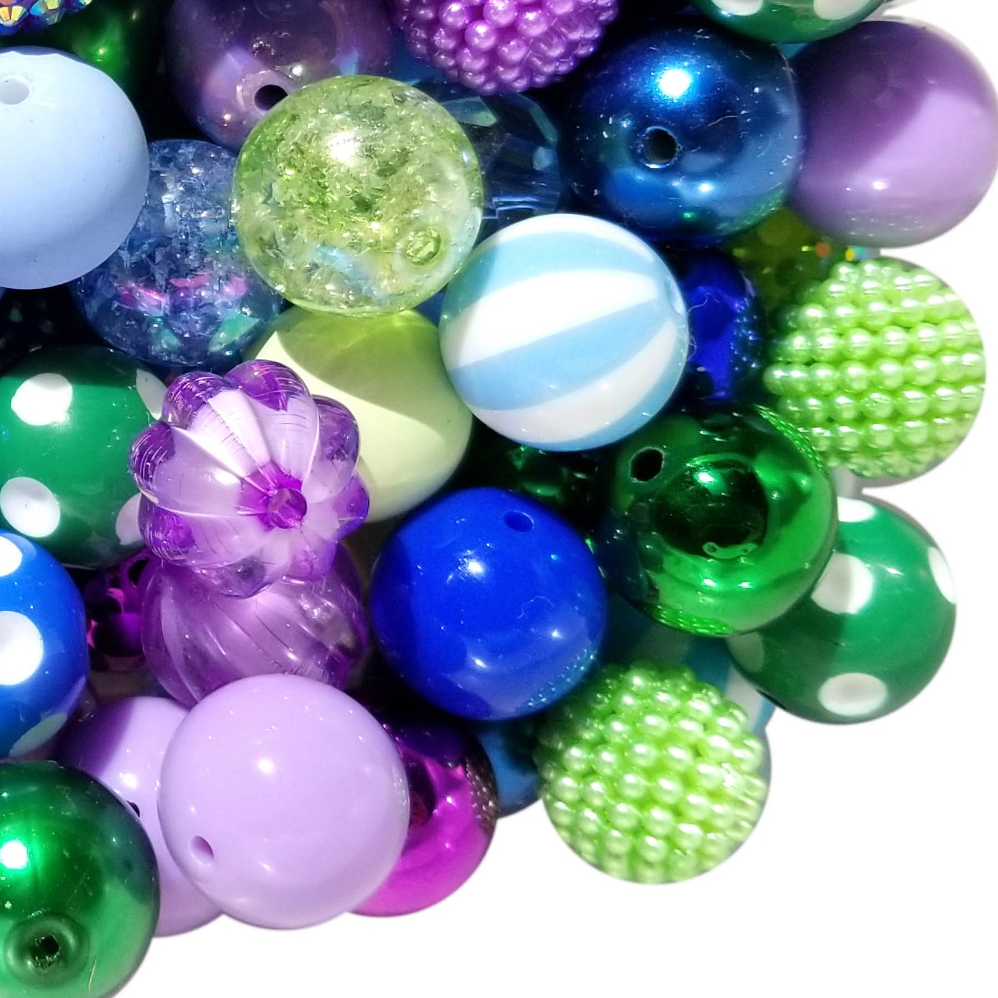 bird feathers mixed 20mm bubblegum beads