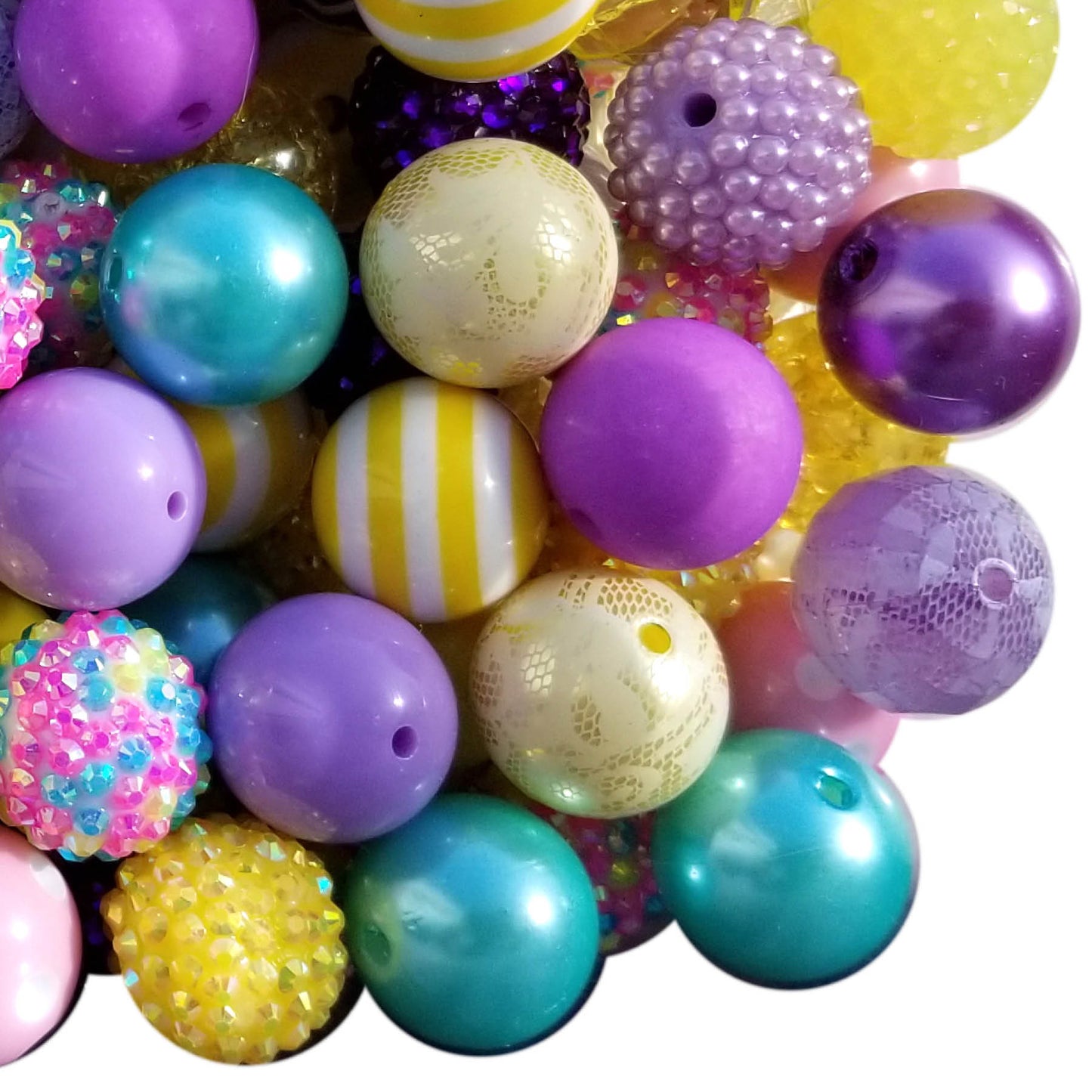 birthday cake mixed 20mm bubblegum beads