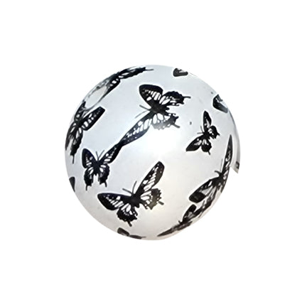 black butterfly print 20mm printed bubblegum beads