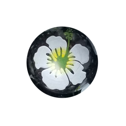 black hibiscus 20mm printed bubblegum beads