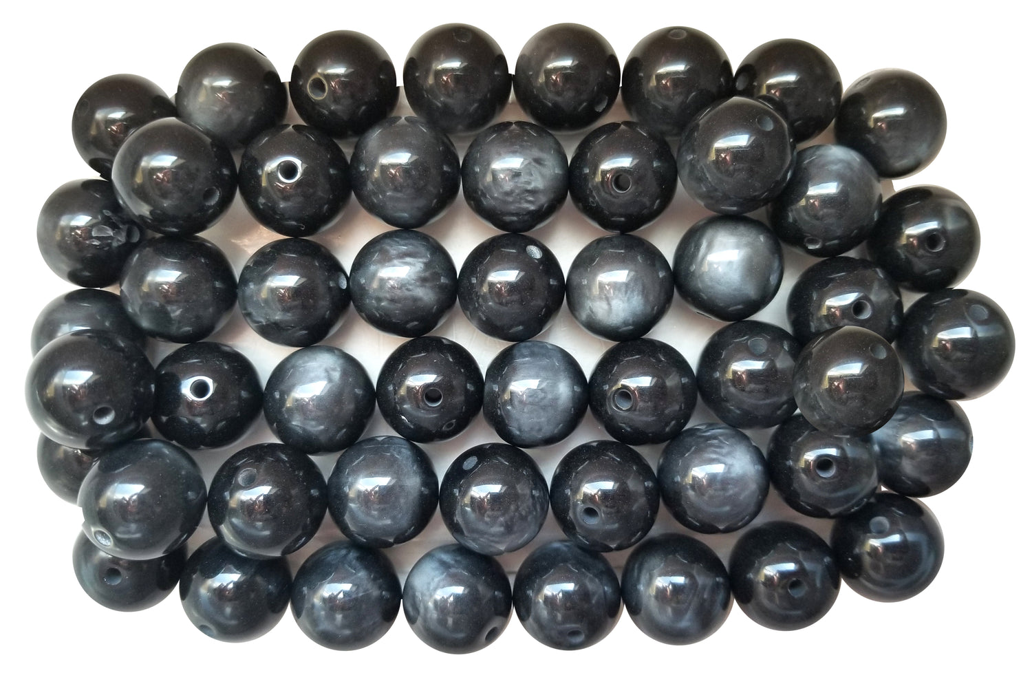 black luster 20mm bubblegum beads