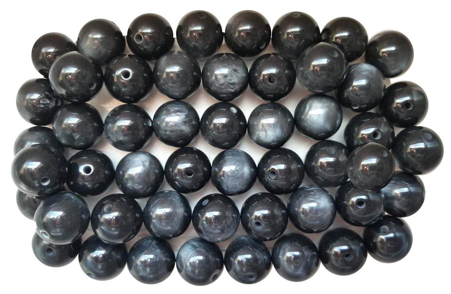 black luster 20mm bubblegum beads