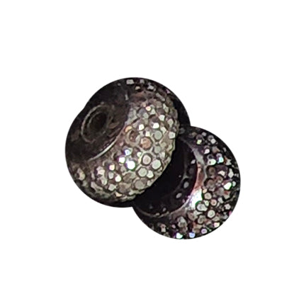 black rhinestone rondelle 12mm x 5mm spacer beads