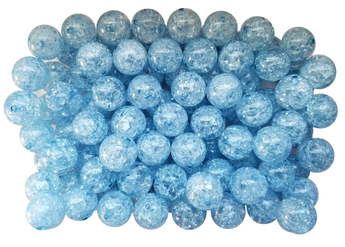 blue crackle 20mm bubblegum beads